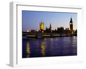 Big Ben, Houses of Parliament and River Thames at Dusk, London, England-Richard I'Anson-Framed Photographic Print