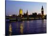 Big Ben, Houses of Parliament and River Thames at Dusk, London, England-Richard I'Anson-Stretched Canvas