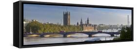 Big Ben, Houses of Parliament and River Thames, London, England-Jon Arnold-Framed Stretched Canvas