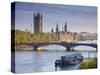 Big Ben, Houses of Parliament and River Thames, London, England-Jon Arnold-Stretched Canvas