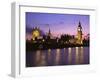 Big Ben, Houses of Parliament and the River Thames at Dusk, London, England-Howie Garber-Framed Photographic Print