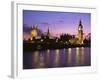 Big Ben, Houses of Parliament and the River Thames at Dusk, London, England-Howie Garber-Framed Photographic Print