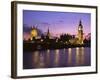 Big Ben, Houses of Parliament and the River Thames at Dusk, London, England-Howie Garber-Framed Photographic Print