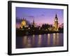 Big Ben, Houses of Parliament and the River Thames at Dusk, London, England-Howie Garber-Framed Photographic Print