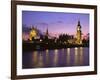 Big Ben, Houses of Parliament and the River Thames at Dusk, London, England-Howie Garber-Framed Photographic Print