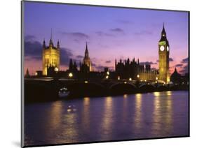 Big Ben, Houses of Parliament and the River Thames at Dusk, London, England-Howie Garber-Mounted Photographic Print