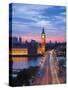 Big Ben, Houses of Parliament and Westminster Bridge, London, England, Uk-Jon Arnold-Stretched Canvas