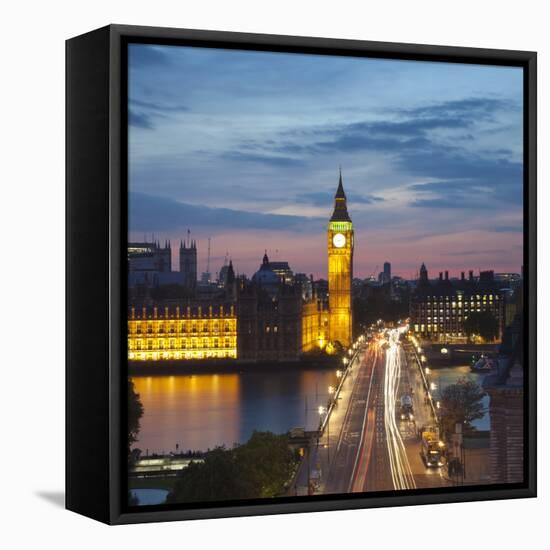 Big Ben, Houses of Parliament and Westminster Bridge, London, England, Uk-Jon Arnold-Framed Stretched Canvas