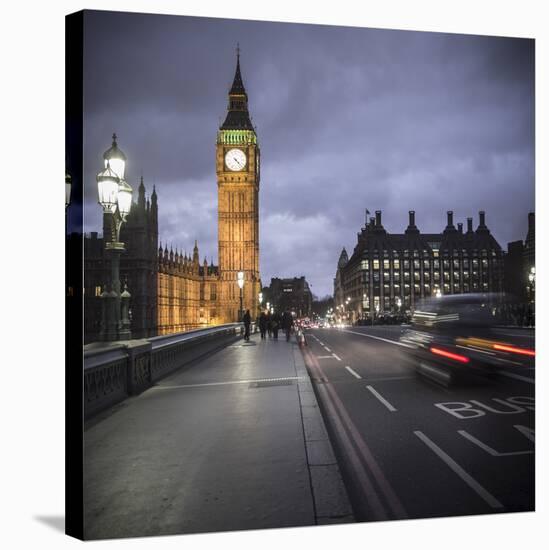 Big Ben, Houses of Parliament and Westminster Bridge, London, England-Jon Arnold-Stretched Canvas