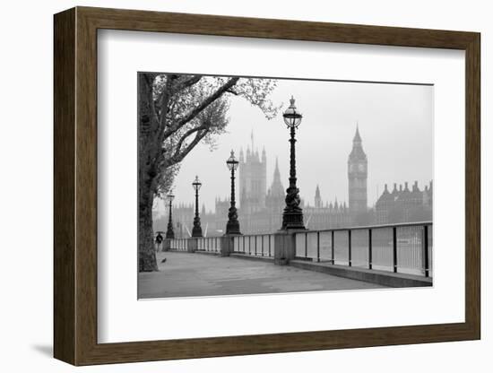 Big Ben & Houses of Parliament, Black and White Photo-tkemot-Framed Photographic Print