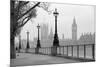 Big Ben & Houses of Parliament, Black and White Photo-tkemot-Mounted Photographic Print