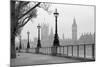 Big Ben & Houses of Parliament, Black and White Photo-tkemot-Mounted Photographic Print