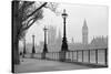 Big Ben & Houses of Parliament, Black and White Photo-tkemot-Stretched Canvas