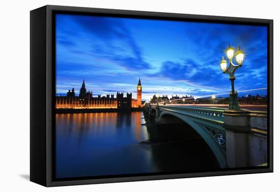 Big Ben London at Night-aslysun-Framed Stretched Canvas