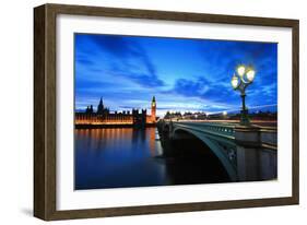 Big Ben London at Night-aslysun-Framed Photographic Print