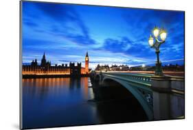 Big Ben London at Night-aslysun-Mounted Photographic Print