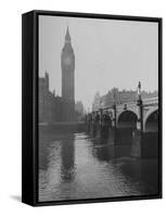 Big Ben Looming Above Westminster Bridge over the Thames-Carl Mydans-Framed Stretched Canvas
