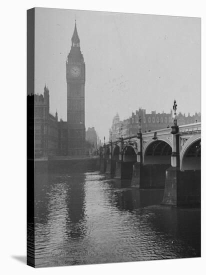 Big Ben Looming Above Westminster Bridge over the Thames-Carl Mydans-Stretched Canvas