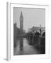 Big Ben Looming Above Westminster Bridge over the Thames-Carl Mydans-Framed Premium Photographic Print