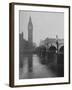 Big Ben Looming Above Westminster Bridge over the Thames-Carl Mydans-Framed Premium Photographic Print