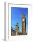 Big Ben, Parliament, and Lamp Post, Westminster, London, England.-William Perry-Framed Photographic Print