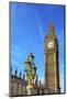 Big Ben, Parliament, and Lamp Post, Westminster, London, England.-William Perry-Mounted Photographic Print