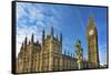 Big Ben, Parliament, and Lamp Post, Westminster, London, England.-William Perry-Framed Stretched Canvas