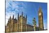 Big Ben, Parliament, and Lamp Post, Westminster, London, England.-William Perry-Stretched Canvas