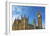 Big Ben, Parliament, and Lamp Post, Westminster, London, England.-William Perry-Framed Photographic Print