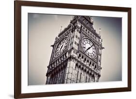Big Ben, the Bell of the Clock close Up. the Famous Icon of London, England, the Uk. Black and Whit-Michal Bednarek-Framed Photographic Print