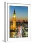 Big Ben (the Elizabeth Tower) and busy traffic on Westminster Bridge at dusk, London, England, Unit-Fraser Hall-Framed Photographic Print