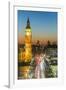 Big Ben (the Elizabeth Tower) and busy traffic on Westminster Bridge at dusk, London, England, Unit-Fraser Hall-Framed Photographic Print