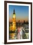 Big Ben (the Elizabeth Tower) and busy traffic on Westminster Bridge at dusk, London, England, Unit-Fraser Hall-Framed Photographic Print