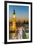 Big Ben (the Elizabeth Tower) and busy traffic on Westminster Bridge at dusk, London, England, Unit-Fraser Hall-Framed Photographic Print