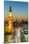 Big Ben (the Elizabeth Tower) and busy traffic on Westminster Bridge at dusk, London, England, Unit-Fraser Hall-Mounted Photographic Print