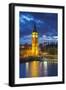 Big Ben (the Elizabeth Tower) and Westminster Bridge at dusk, London, England, United Kingdom, Euro-Fraser Hall-Framed Photographic Print