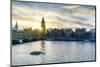 Big Ben (the Elizabeth Tower) and Westminster Bridge at sunset, London, England, United Kingdom, Eu-Fraser Hall-Mounted Photographic Print