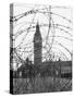 Big Ben Through Barbed Wire, Ca. 1940-null-Stretched Canvas