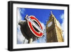 Big Ben Underground - In the Style of Oil Painting-Philippe Hugonnard-Framed Giclee Print