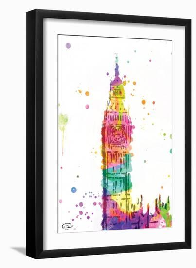 BIG Ben Watercolor-OnRei-Framed Art Print