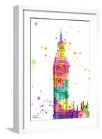 BIG Ben Watercolor-OnRei-Framed Art Print