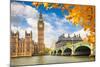 Big Ben with Autumn Leaves, London-sborisov-Mounted Photographic Print