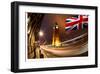 Big Ben With Flag Of England-null-Framed Art Print