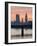 Big Ben with Hungerford Bridge at Sunset, London, England, United Kingdom, Europe-Charles Bowman-Framed Photographic Print