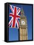 Big Ben with Union Flag, Westminster, UNESCO World Heritage Site, London, England, United Kingdom, -Stuart Black-Framed Stretched Canvas