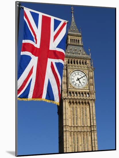 Big Ben with Union Flag, Westminster, UNESCO World Heritage Site, London, England, United Kingdom, -Stuart Black-Mounted Photographic Print