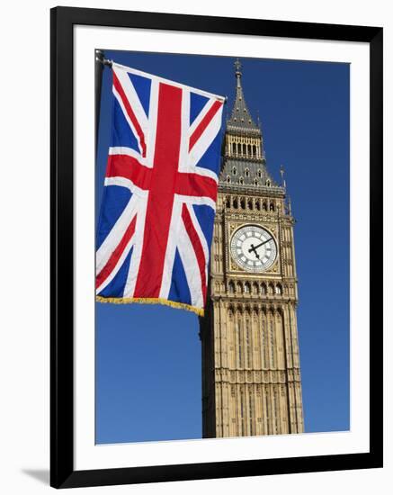 Big Ben with Union Flag, Westminster, UNESCO World Heritage Site, London, England, United Kingdom, -Stuart Black-Framed Photographic Print