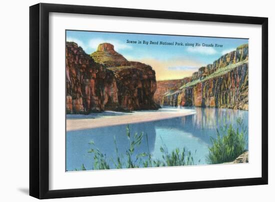 Big Bend Nat'l Park, Texas - Scenic View Along the Rio Grande River, c.1942-Lantern Press-Framed Art Print