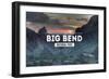 Big Bend National Park, Texas - Rubber Stamp-Lantern Press-Framed Art Print