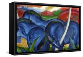 Big Blue Horses-Franz Marc-Framed Stretched Canvas